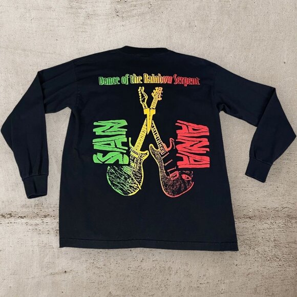 Vintage‎ Carlos Santana Dance Of The Rainbow Serpent 1996 T Shirt Puff Print LS - Picture 4 of 8